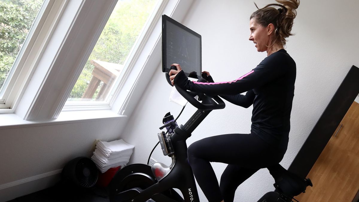 What is an exercise bike with tablet holder?